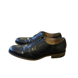 Banana Republic 11.5 Liam Wingtip Oxford Dress Shoes $168 LEATHER Lace Up Black